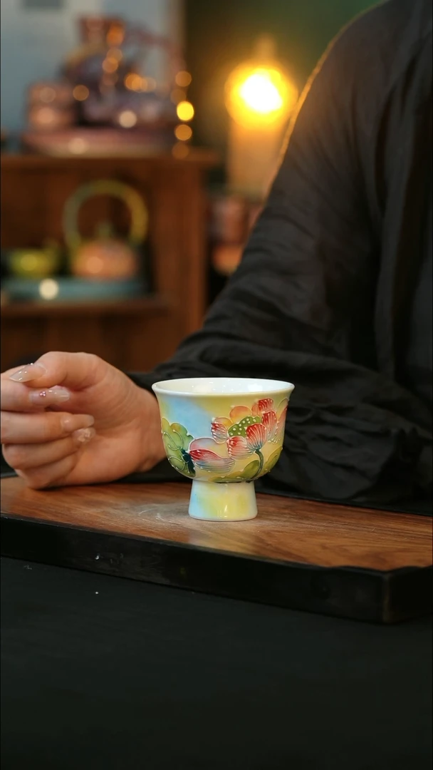 杯手绘心瓷陶瓷浮力