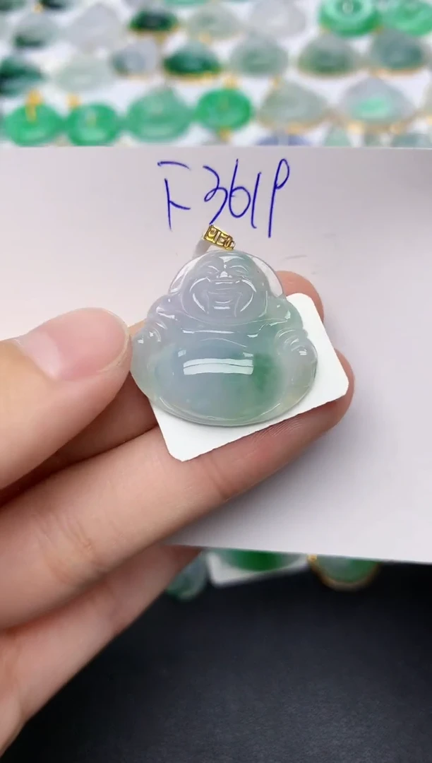 颈饰18K金镶嵌翡翠天然缅甸A货翡翠百元以上9元证书费自理