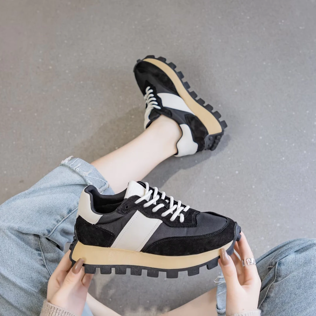 正品复古透气舒适阿甘鞋女2025新款厚底增高百搭休闲运动鞋9028-2