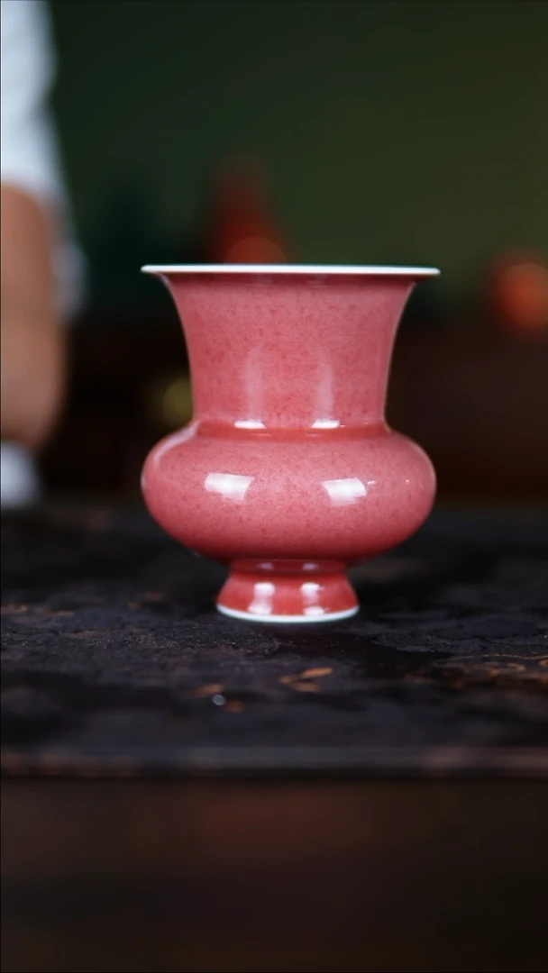 瓶景德镇纯手工陶瓷豇豆红
