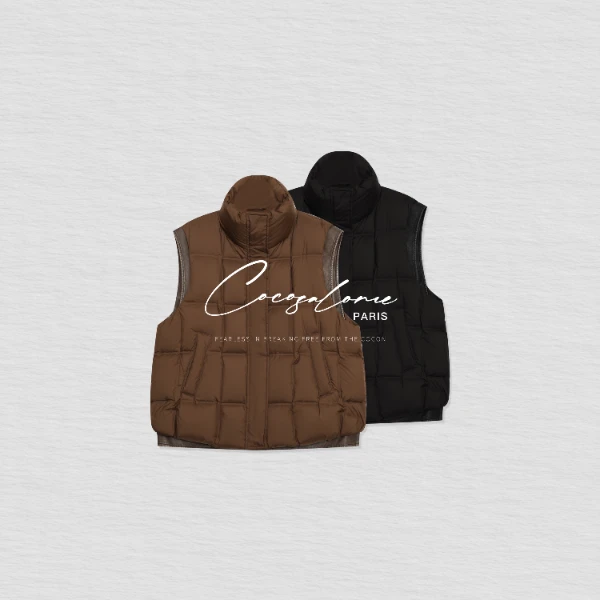 韩彬彬"新方块"90%绒子含量白鸭绒填充叠穿时尚过冬羽绒服3215-8