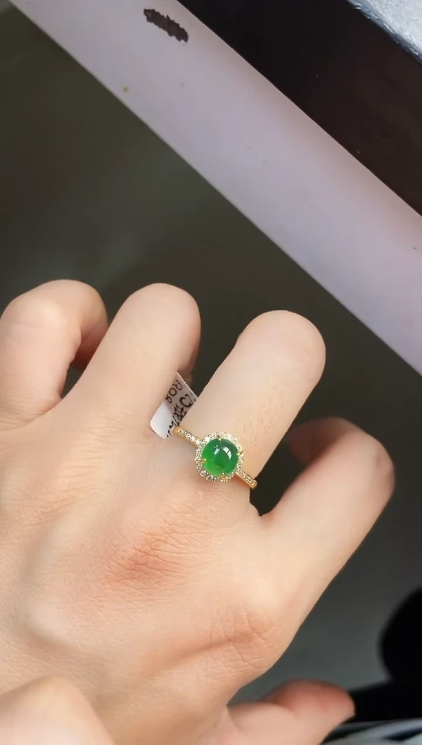 银S925镶嵌戒指翡翠12