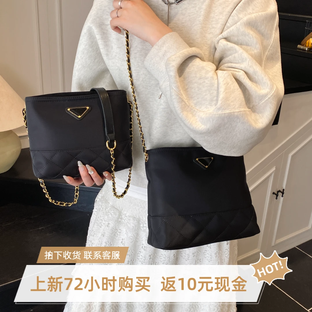 夏季时尚女斜挎包链条单肩包爆款同品质小众设计菱格链条小方包