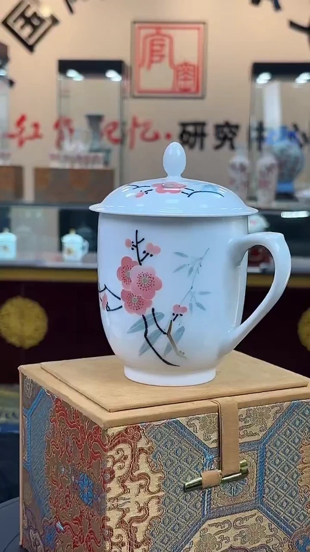 杯子瓷翠竹红梅2#胜利杯