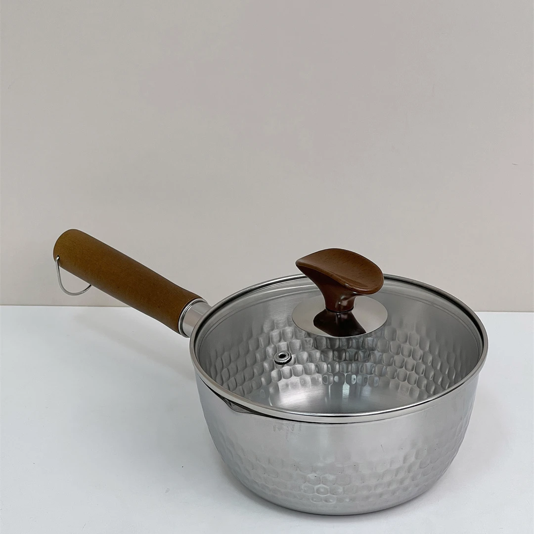 【18cm】家用不粘雪平锅 18/10煎锅家用泡面锅辅食锅加厚无涂层日式