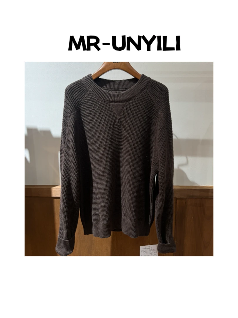 【YILI大码品牌】简约气质百搭老钱风圆领毛衣Y0611