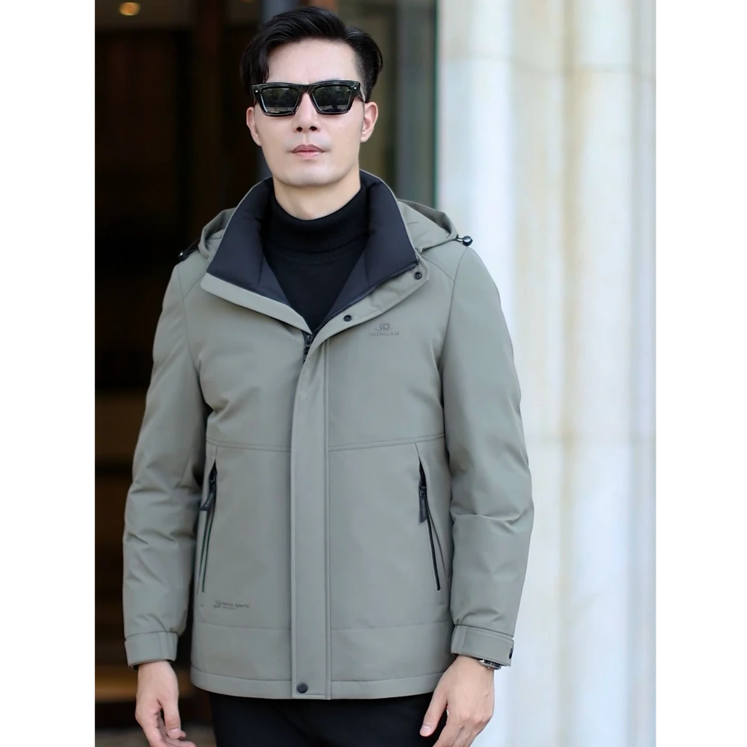 2024款男士保暖抗寒羽绒服连帽可脱卸