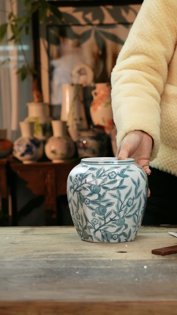 【闪购商品】瓷片景德镇纯手工釉下彩精品花瓶