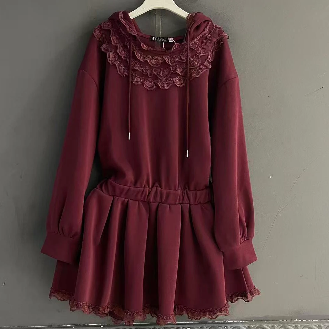 秋季连帽松紧腰百搭大码连衣裙不起球常规