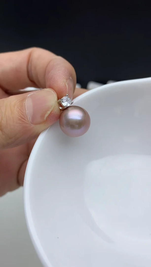 未镶嵌ff淡水珍珠紫珠吊坠（赠链）