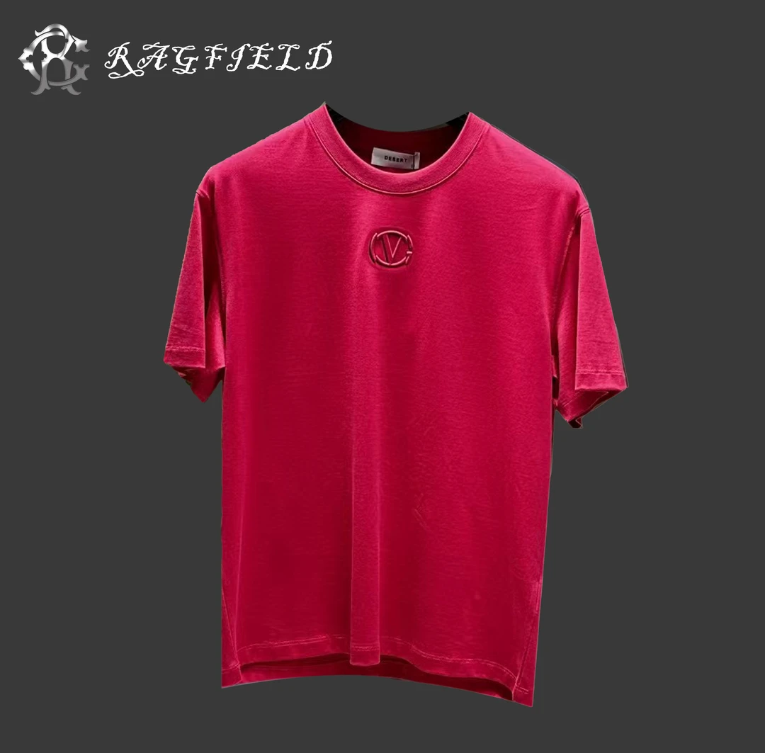 迪赛普澜大码男装 时尚潮流3D字母印花 圆领纯棉百搭短袖25B9074