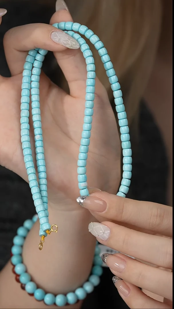 【闪购商品】绿松石项链18K金镶嵌W05（多样性发一件）