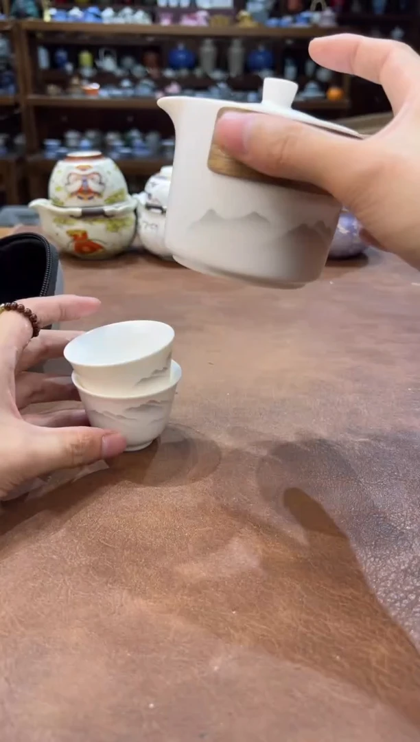 真的很便宜超好看会开片的旅行茶具