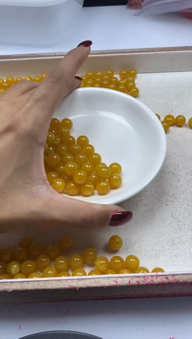 【闪购商品】蜜蜡颈饰未镶嵌w1546蜜蜡鸡油黄10mm*10颗