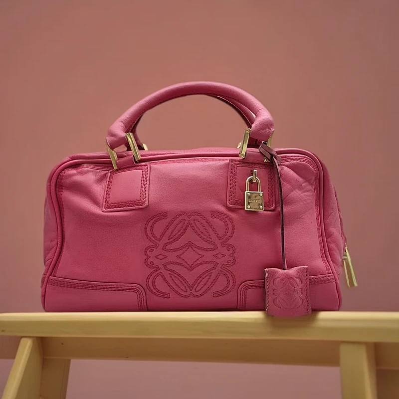 95新 LOEWE/罗意威  粉色 手提包  1321 6116