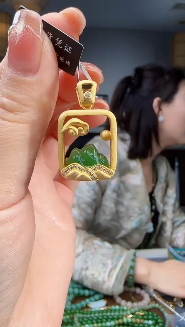 吊坠(不含链)银S925镶嵌和田玉1