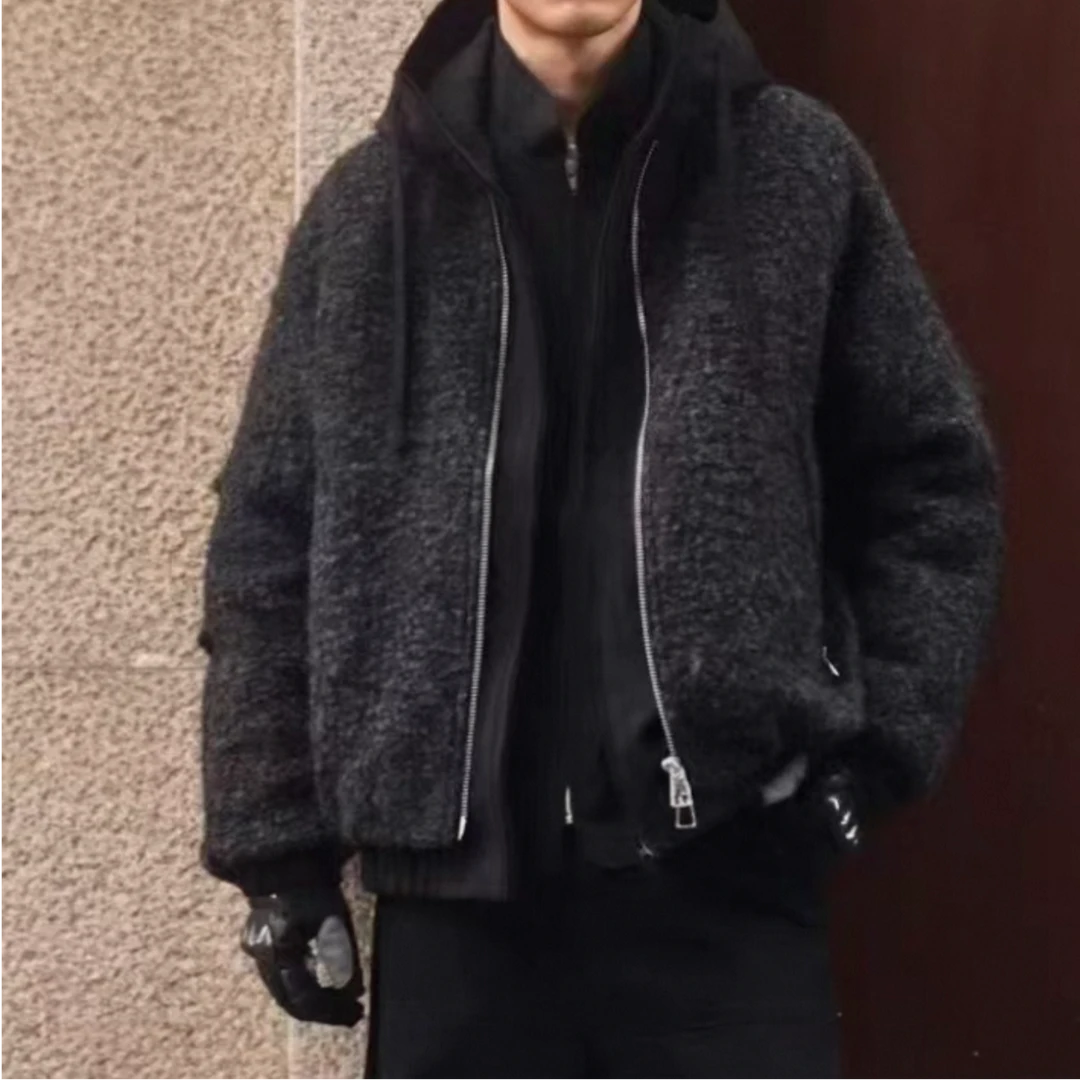假两件连帽休闲外套