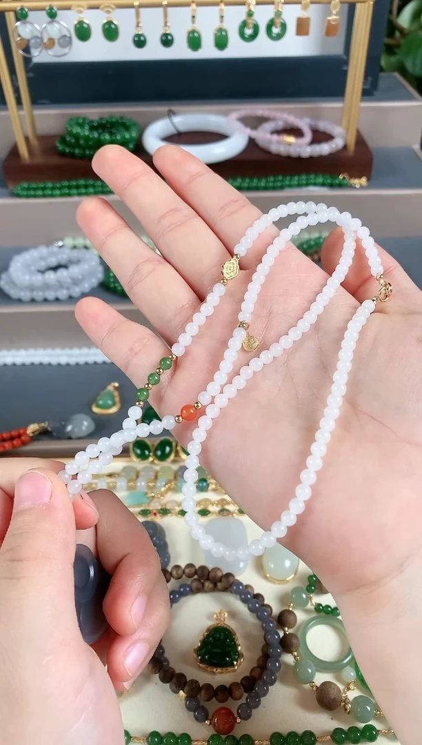 项链银S925镶嵌和田玉1