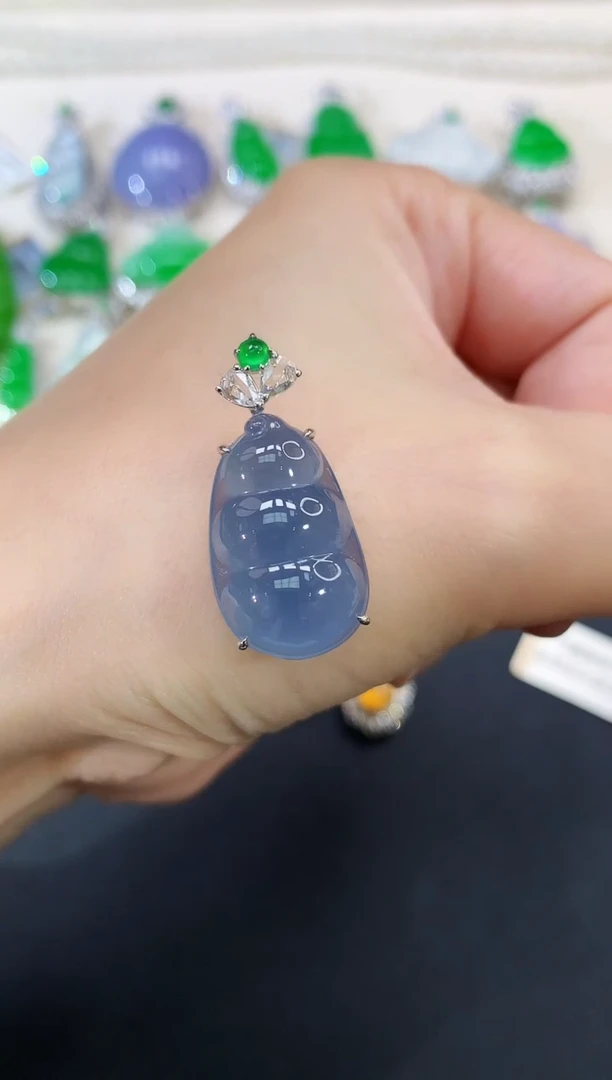 翡翠18K金镶嵌吊坠(不含链)?****≋|13000