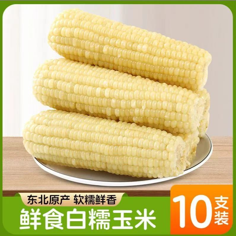 东北奶香真空包装大白糯玉米280克-350克10棒支持2棒试吃