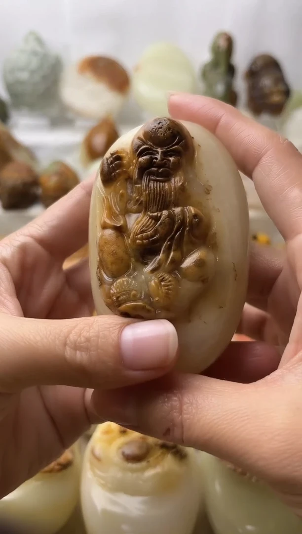 石材古青石棉纹正常不退换寿星微瑕