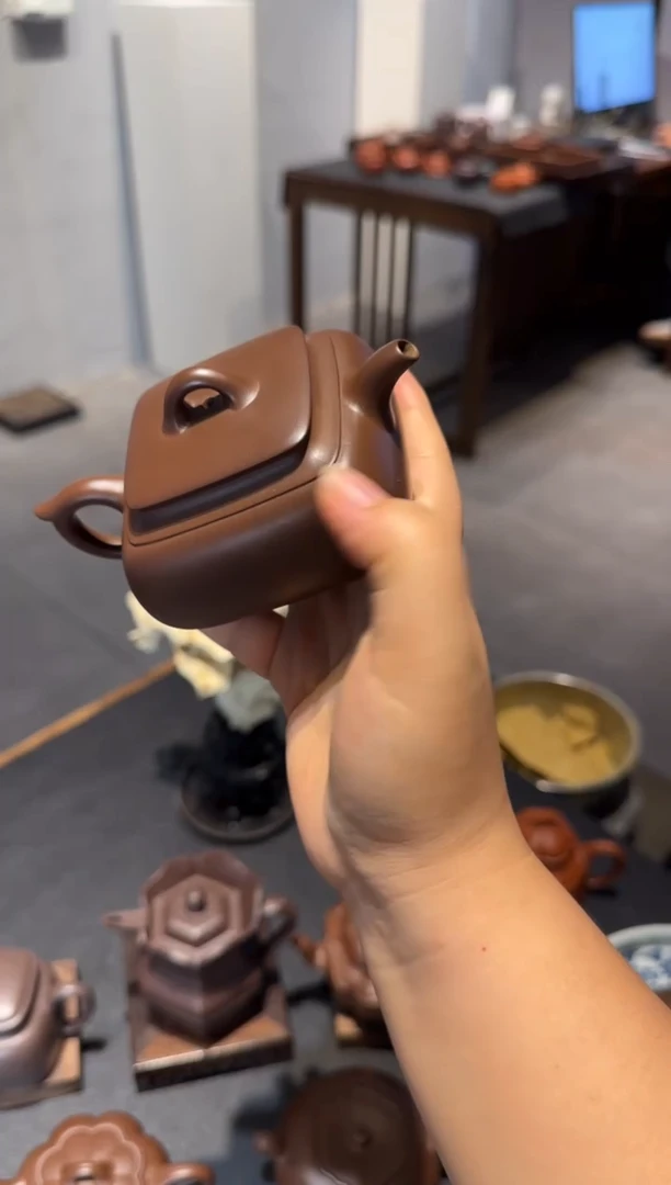 茶壶紫砂乐**中长四方老紫泥