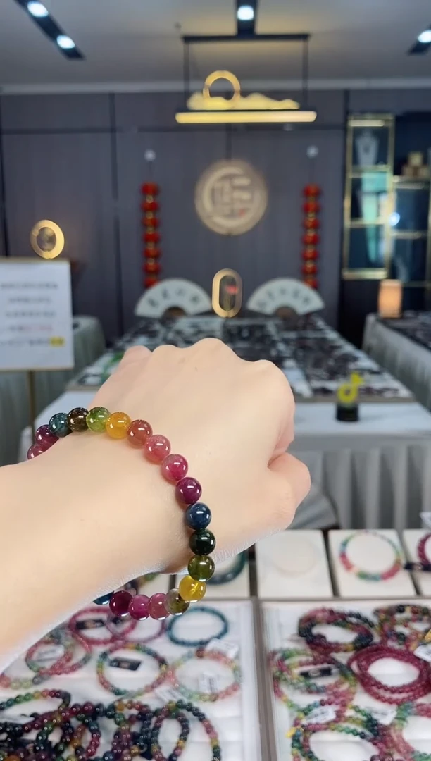 未镶嵌老矿碧玺单圈手串7mm+碧玺dan多样性发货一条