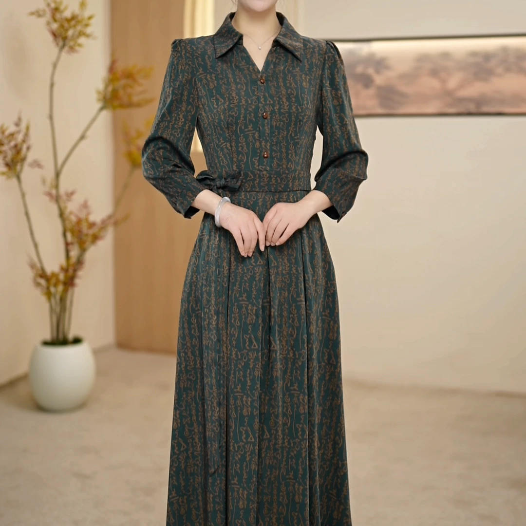 【宸锦女装】2418春季新款连衣裙超显瘦气质高端收腰气质时尚洋气