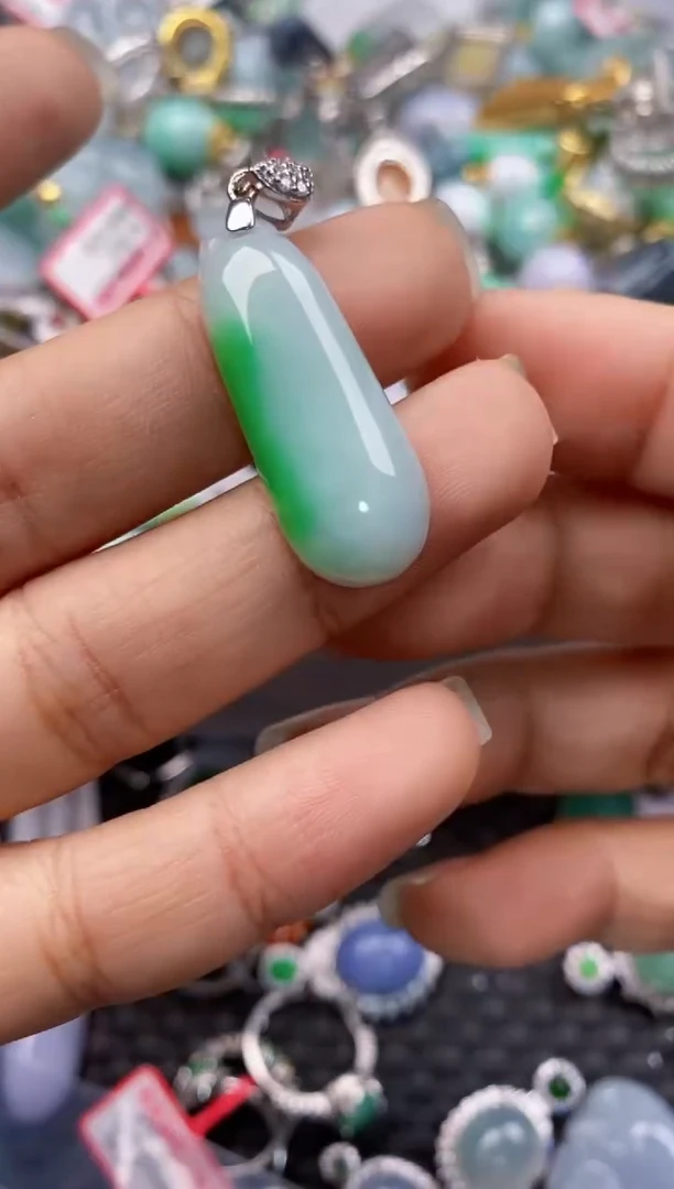 银S925镶嵌戒指翡翠777---3