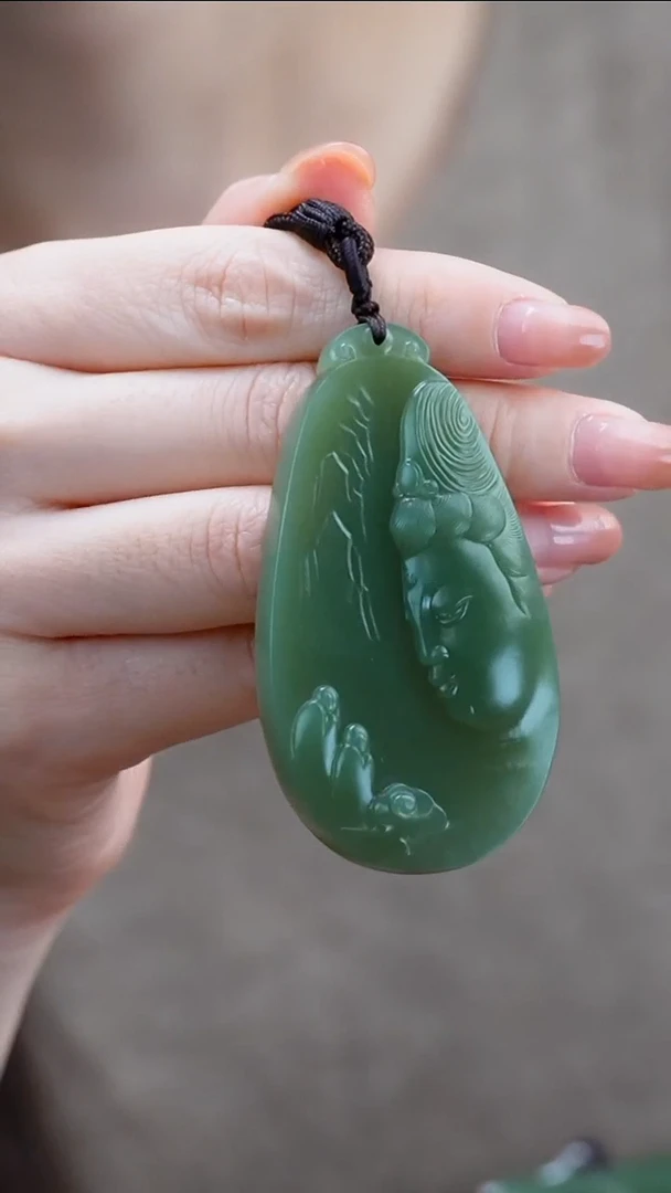 吊坠(赠链)未镶嵌和田玉观音水滴牌