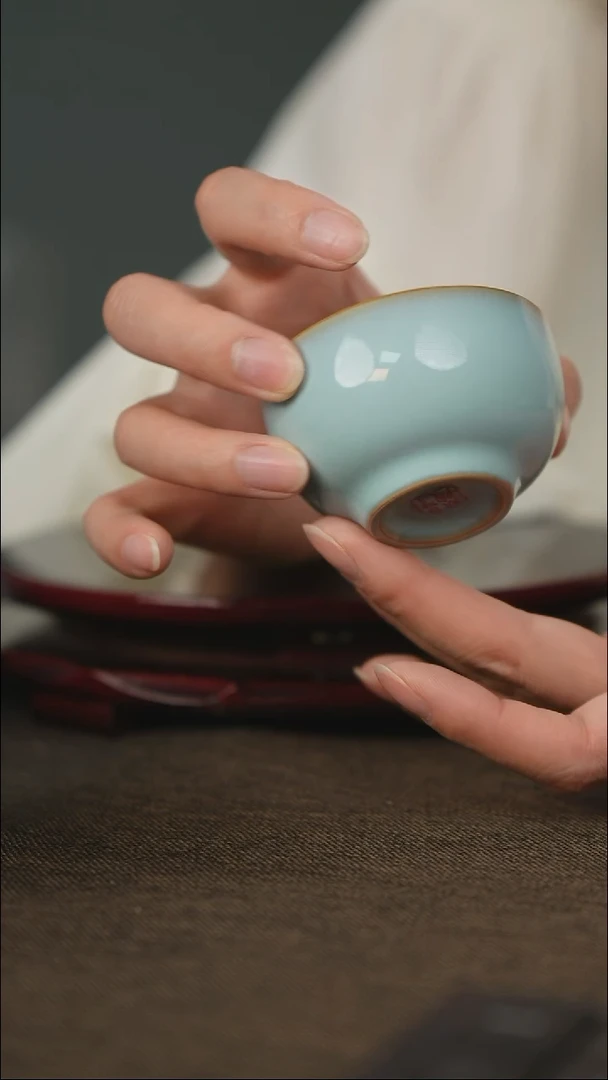 全品 敛口杯 带底款