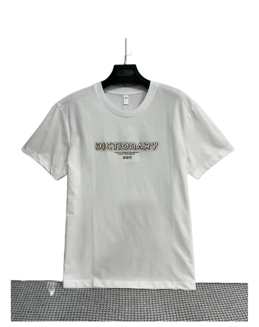 373  男士  艺术字母  印花  圆领  简约  时尚  T恤