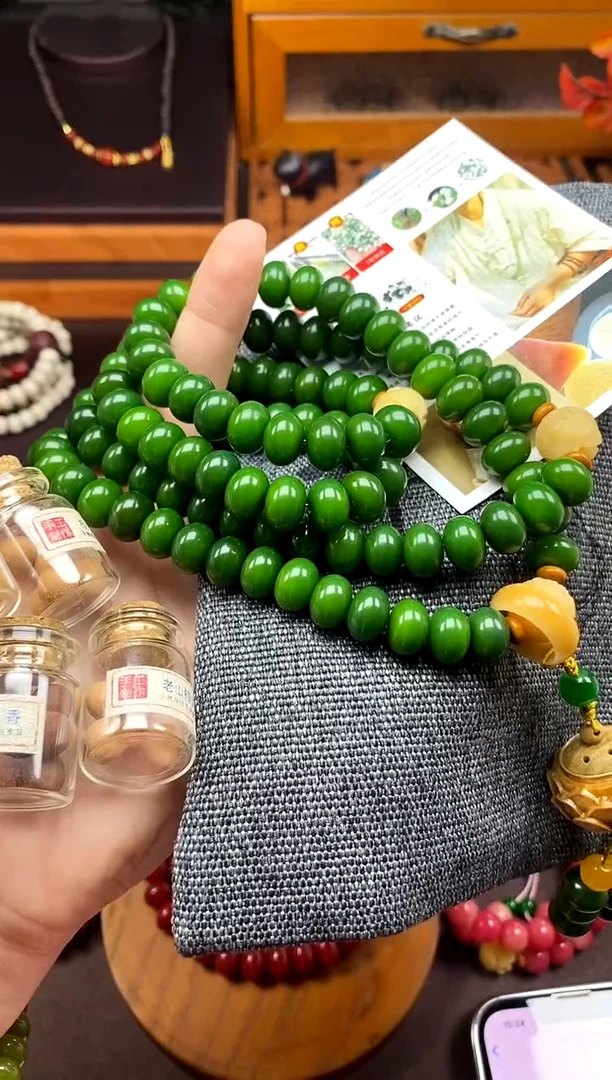 【闪购商品】白玉菩提手串绿菩提108多圈 香盒款+香丸
