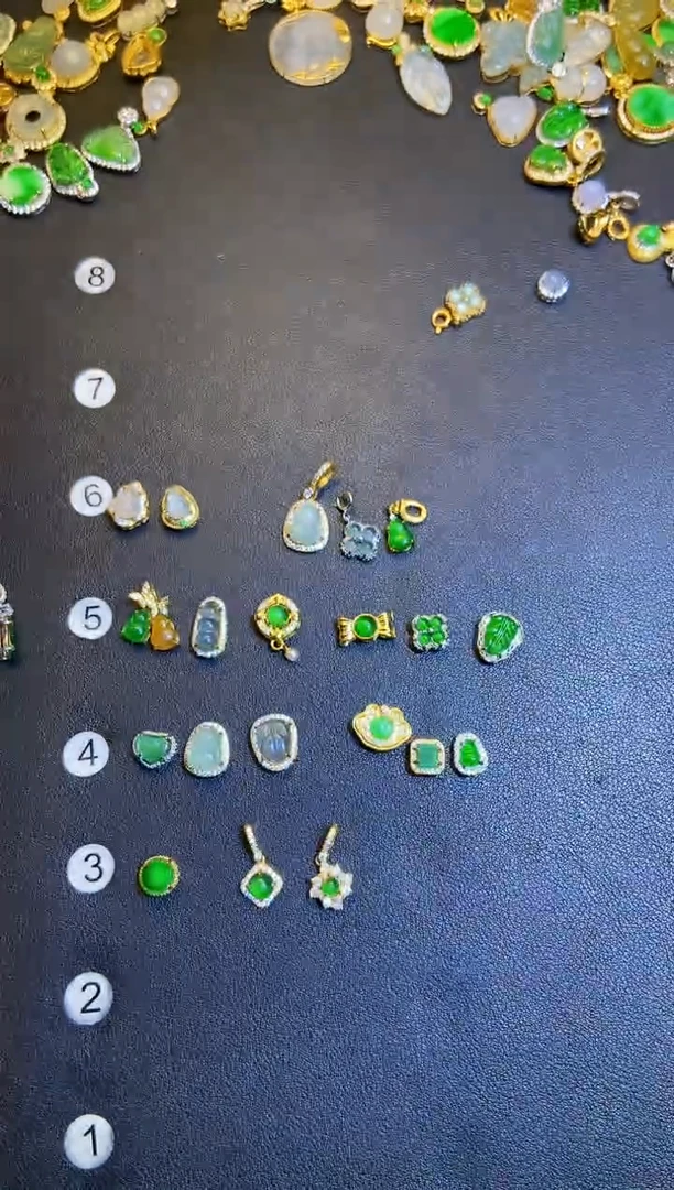 吊坠(不含链)银S925镶嵌翡翠芮*1