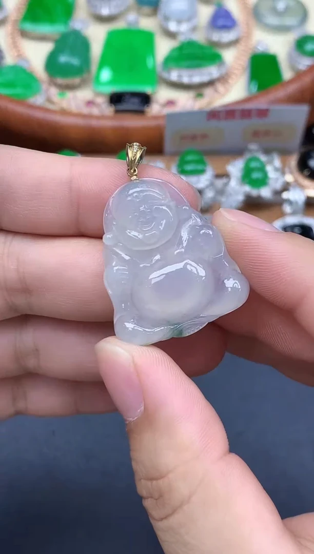 颈饰18K金镶嵌翡翠154-中国好珍宝