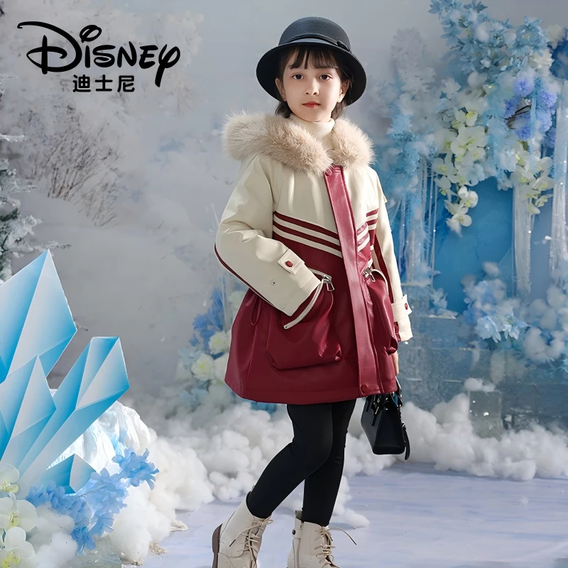 厚款连帽冬季冬装圆领夹克拉链女大童童装中长款皮衣