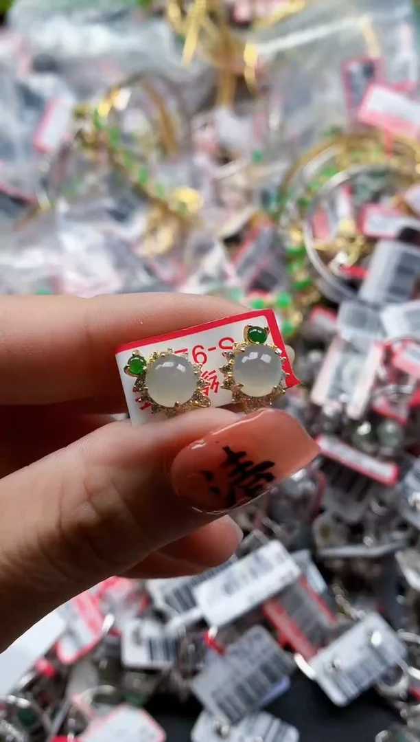 银S925镶嵌戒指翡翠天然A货缅甸翡翠