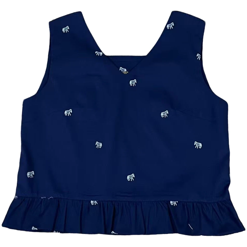 一半---纯棉绣小马背心256153