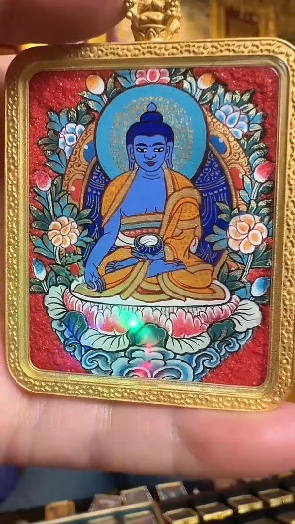 吊坠药神热贡纯手绘唐卡