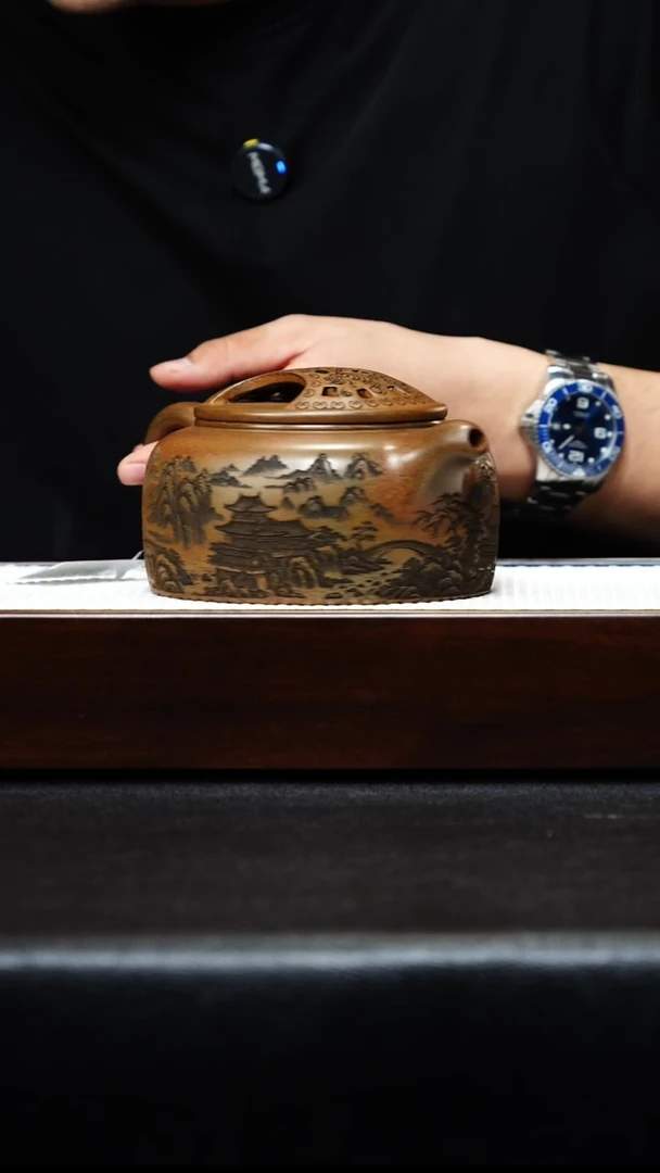 茶壶紫砂宜兴紫砂 牛盖莲子 沉香泥 高艳 h287