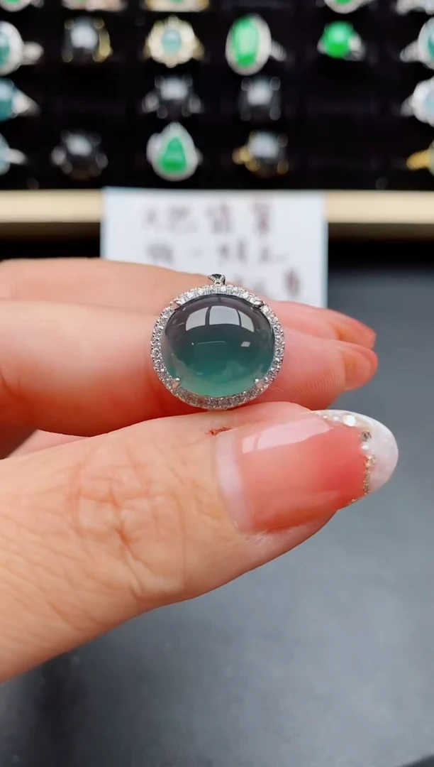 【闪购商品】翡翠戒指银S925镶嵌508080