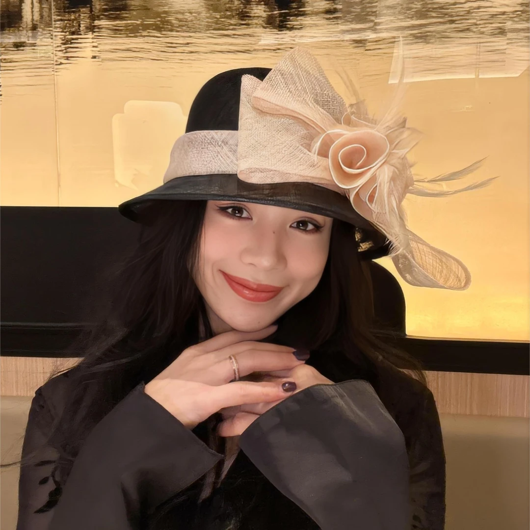 Moon Valley 进口麻纱晚宴花苞蝴蝶结晚宴礼帽 MV6785