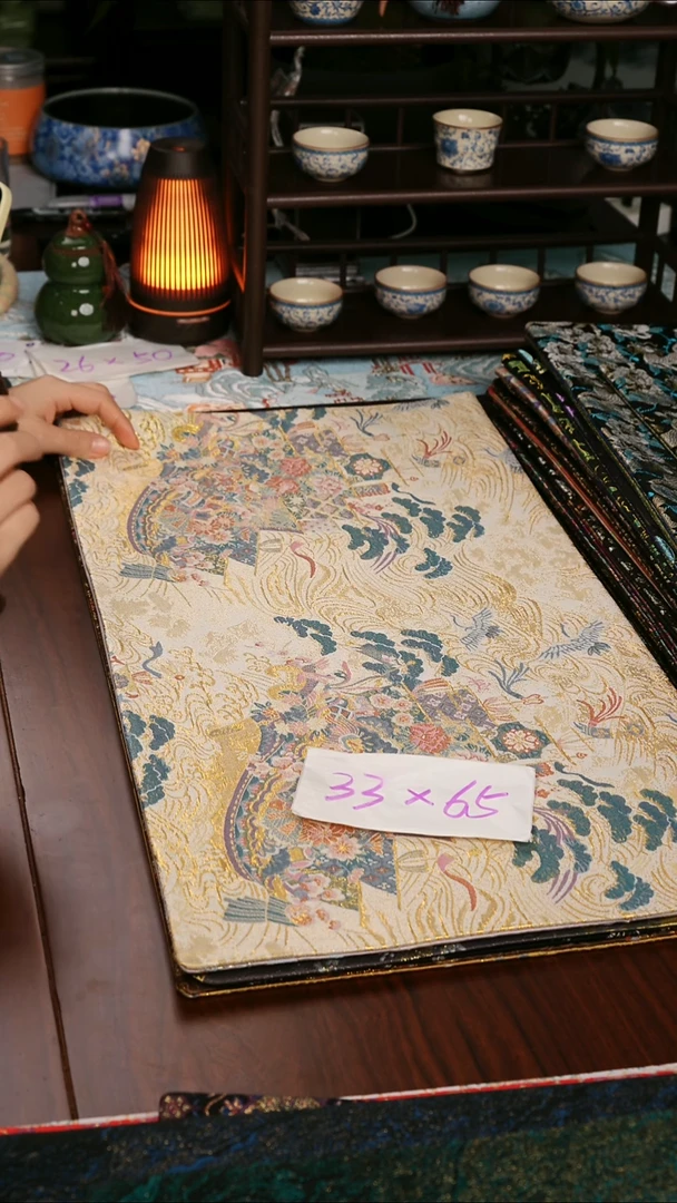 【西阵织花舟一梦双面】中国风干泡织锦茶席33*65