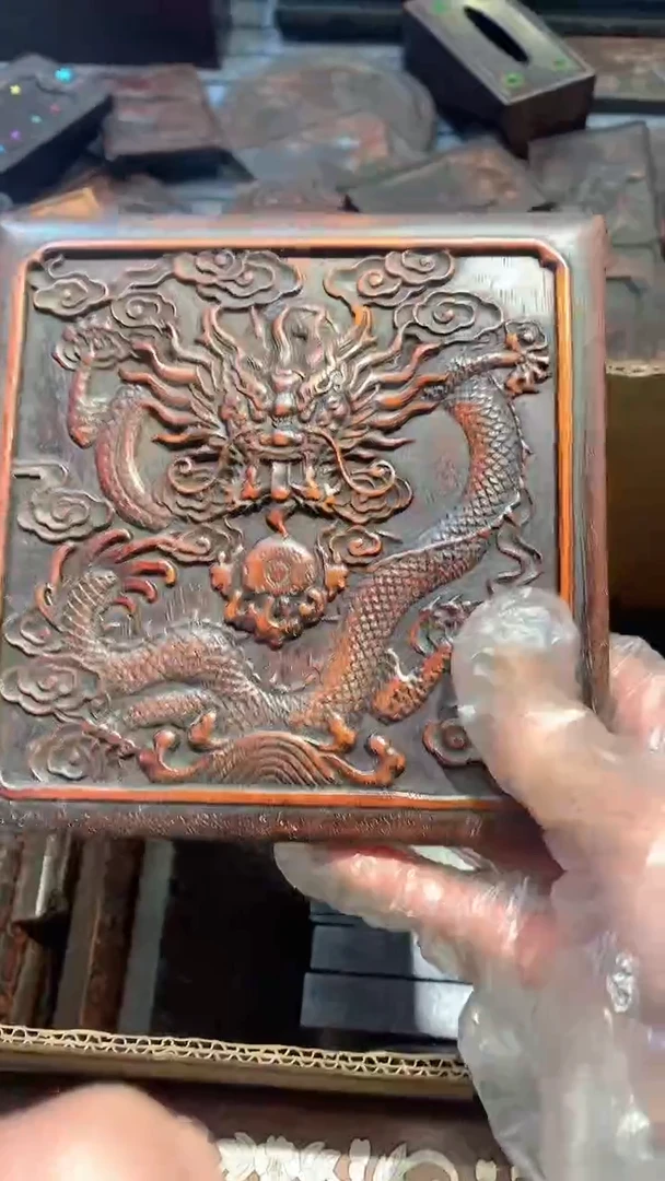 木紫檀雕刻一物一拍