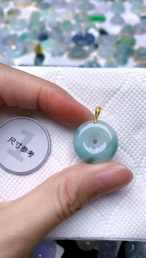 颈饰银S925镶嵌翡翠天然A货翡翠