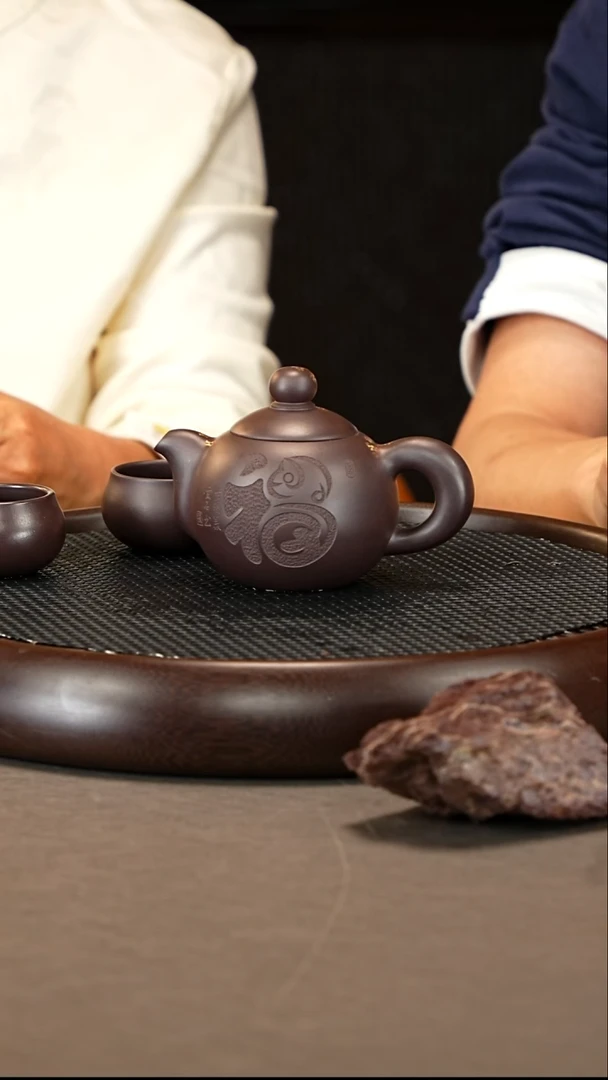 茶壶紫砂 张彩萍 黑墩头 小芙蓉珠260cc