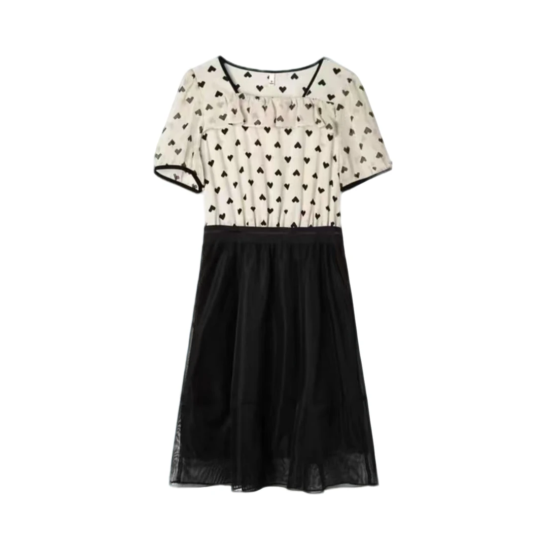 【W2554黑白假两件连衣裙】女款显瘦气质时尚女士轻奢休闲百搭