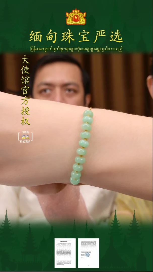 18K金镶嵌手链翡翠缅甸翡翠严选CXL