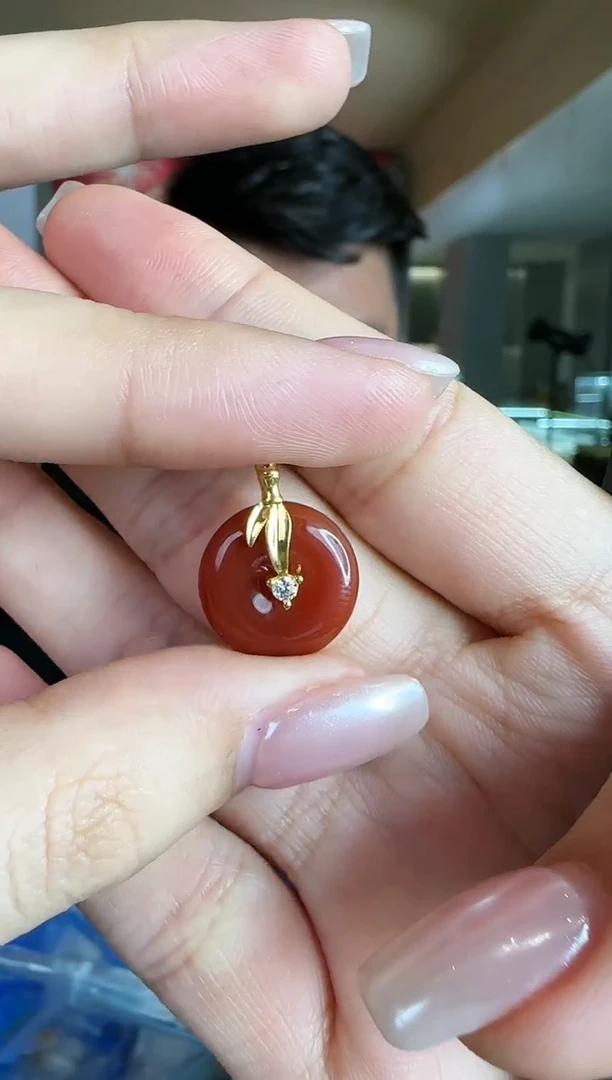 【闪购商品】玛瑙/玉髓颈饰18K金镶嵌0119-145