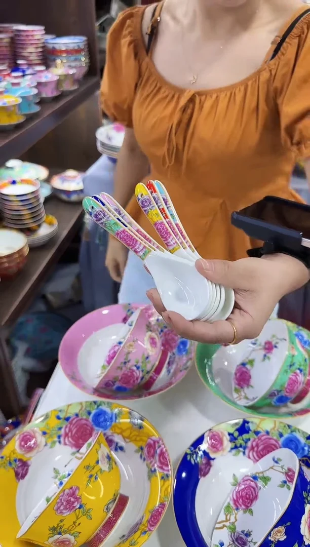 珐琅勺子6个景德镇餐具
